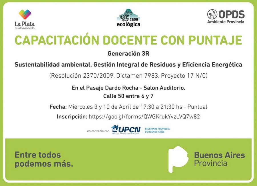 La Plata: UPCN invita a una capacitación docente sobre cuidado del medioambiente
