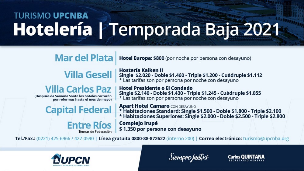 Hotelería: Temporada Baja 2021