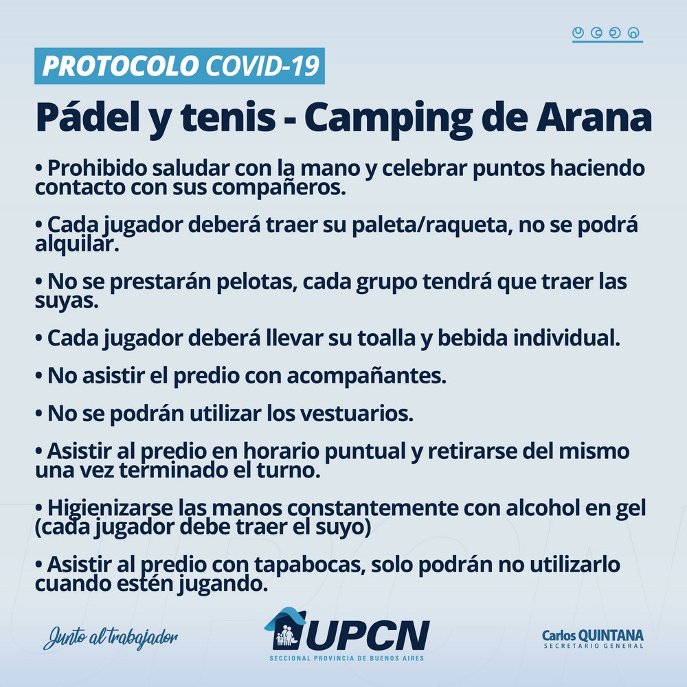 A partir del lunes 31 vuelve la práctica bajo protocolo del pádel y el tenis en el camping de Arana