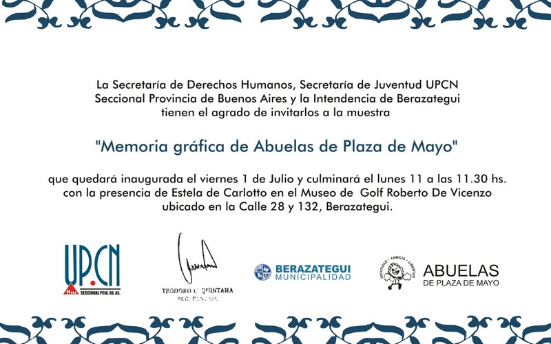 UPCN invita a visitar muestra fotográfica de Abuelas de Plaza de Mayo