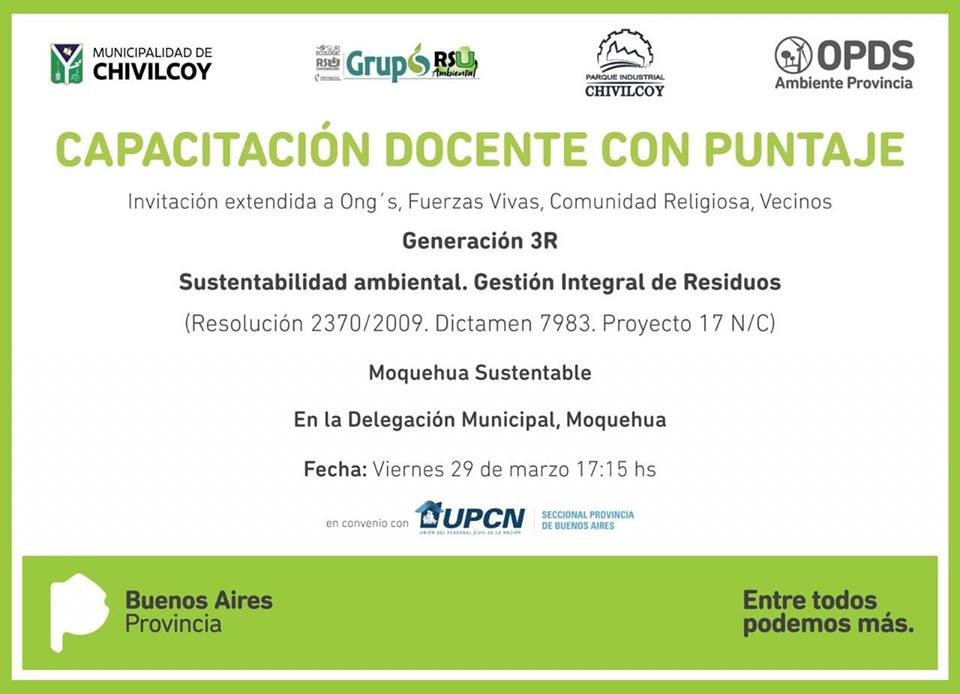 UPCN invita a capacitación docente con puntaje que dictará en el distrito de Chivilcoy