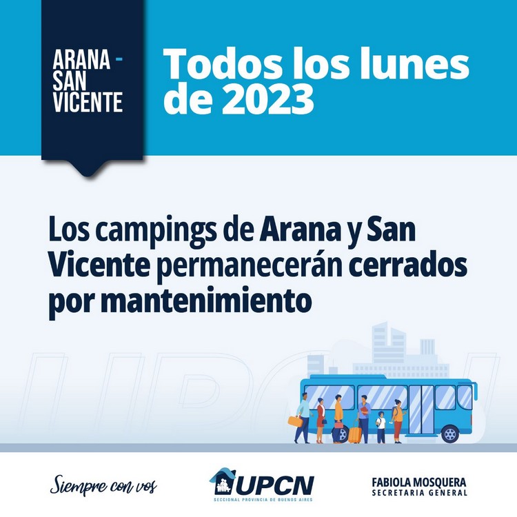 Todos los lunes de 2023: los campings de Arana y San Vicente permanecerán cerrados por mantenimiento