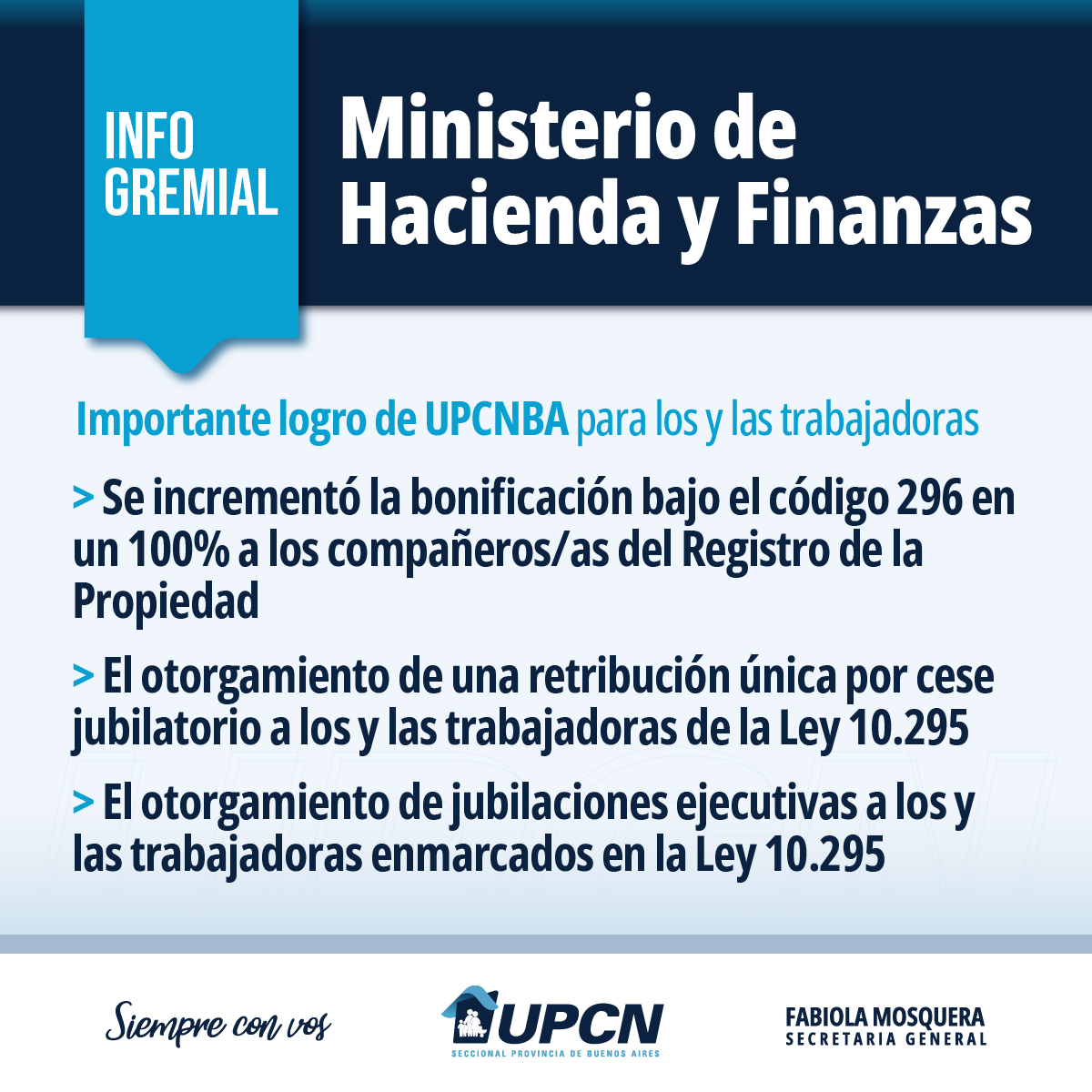 Importante logro de UPCNBA: Bonificación del 125% y Régimen de 40 horas para el personal del Ministerio de las Mujeres