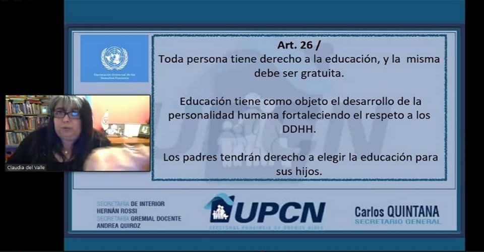 UPCNBA comenzó con una capacitación sobre pruebas de selección de directivos y secretarios de instituciones educativas de la Provincia