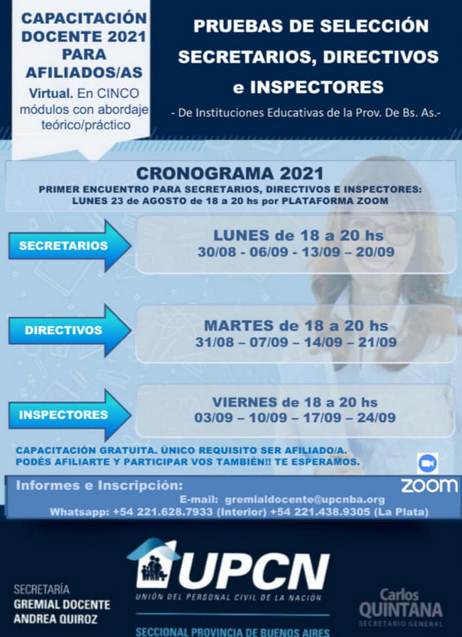 UPCNBA ofrece la capacitación docente virtual 2021 