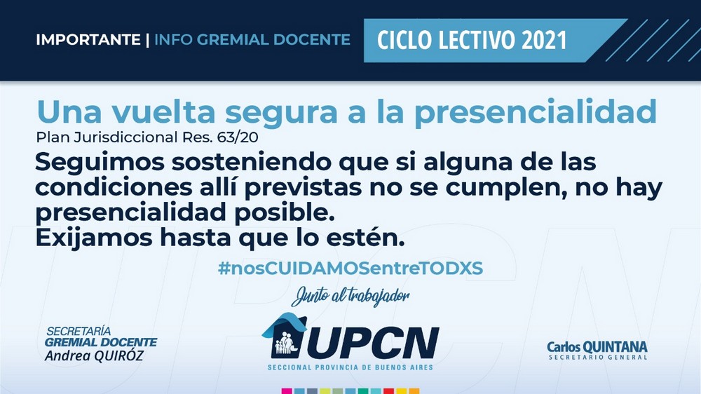 Ciclo lectivo 2021: una vuelta segura a la presencialidad