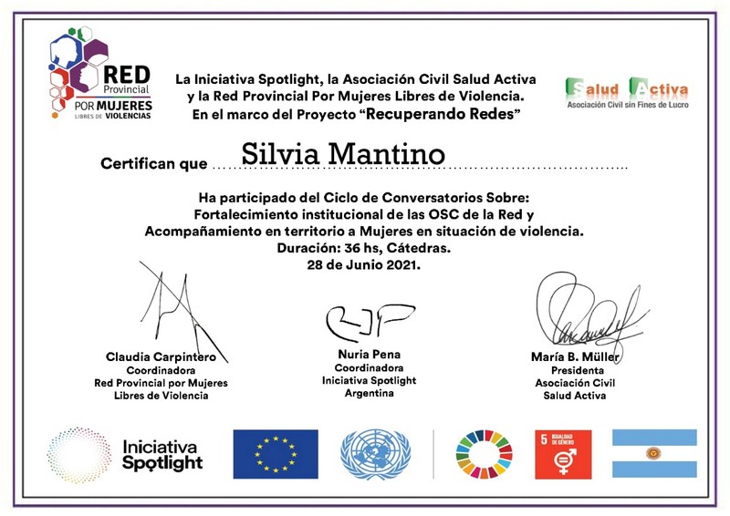 Representada por las dirigentes Valeria Lizaur, Graciela Piccinini y Silvia Mantino, UPCNBA participó en el Proyecto “Recuperando Redes” para la prevención en violencia Iniciativa Spotlight
