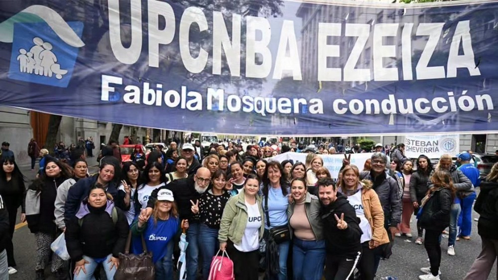 Andrés Rodríguez y Fabiola Mosquera encabezaron la participación de UPCN en la movilización de la CGT