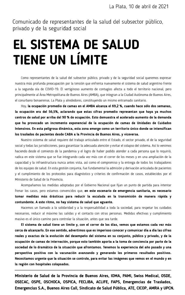 El sistema de salud tiene un límite