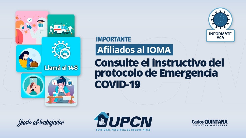 Protocolo de emergencia para afiliados al IOMA que presenten casos sospechosos o confirmados de COVID-19