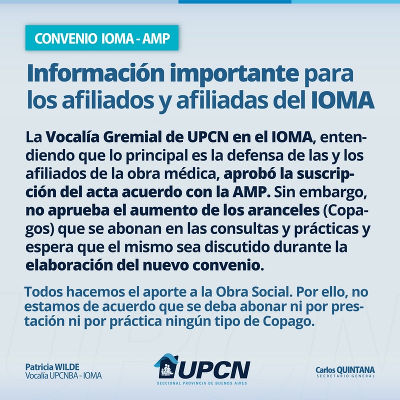 Convenio IOMA-AMP: información importante para los afiliados y afiliadas